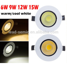 New arrival Manufacturer supplier aluminum round 120degree 4W,6W,9W,12W,15w cob dimmable led downlight manufacturer